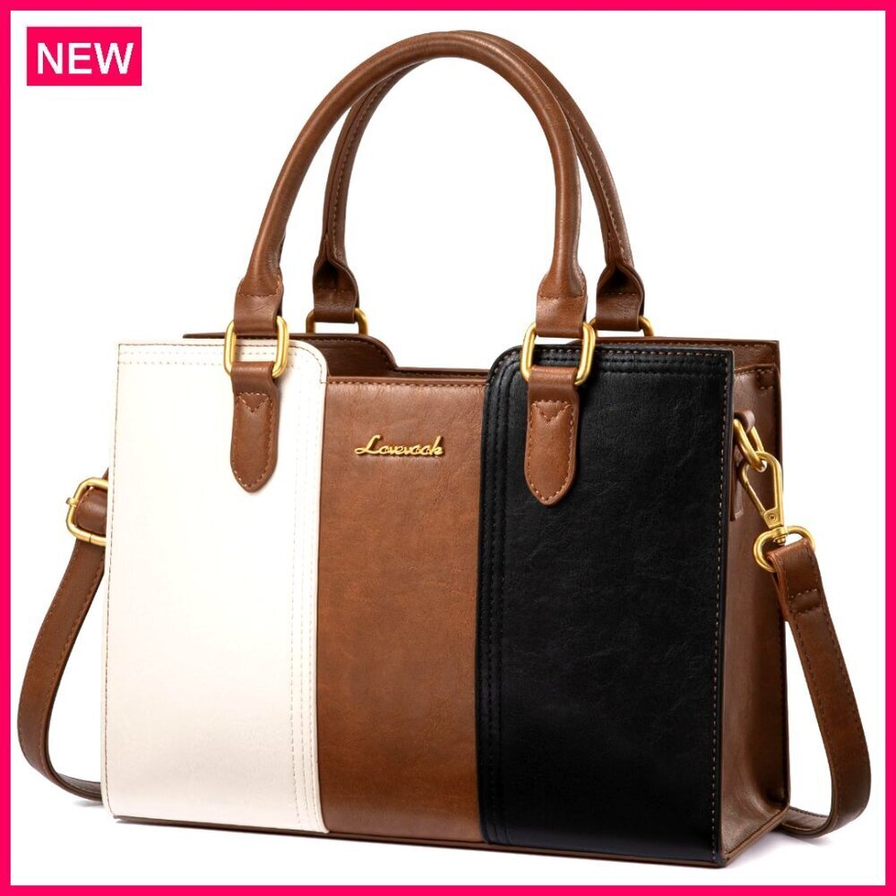Vintage Leather Shoulder Handbag Small Crossbody Satchel Tote Work Purse